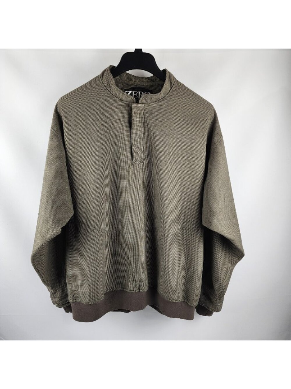 Zero Restriction Jacket Men XL Brown Houndstooth 1/4 Snap Golf Wind Outer USA